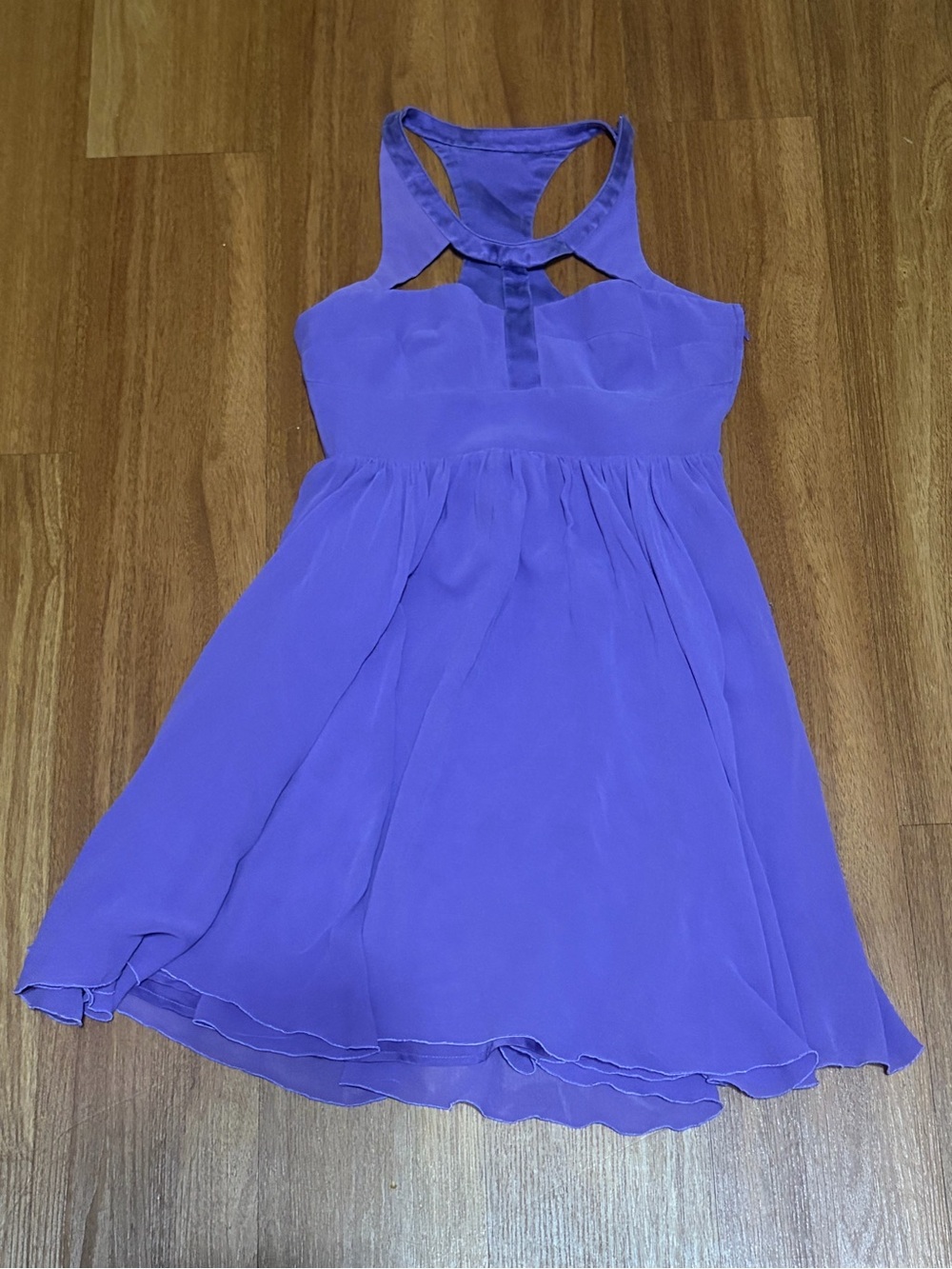 Versace for H&M Purple 100% Silk Shell Racerback Dress Size US 4 Mini Flared